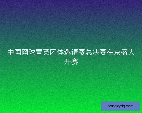 中国网球菁英团体邀请赛总决赛在京盛大开赛 中国网球菁英团体邀请赛总决赛在京盛大开赛